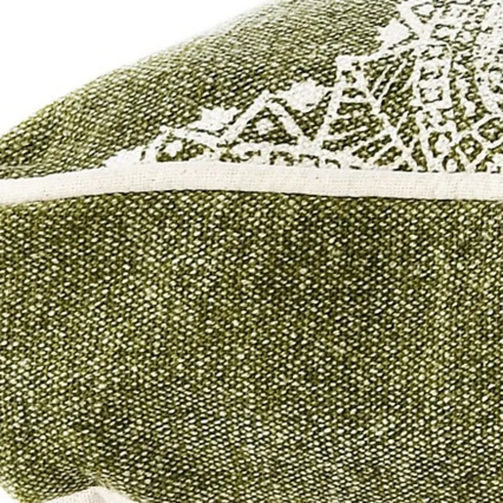 24" X 36" Stonewashed Sage Medallion Pillow Style Pet Bed With Removable Cover Homeroots Bed & Bath