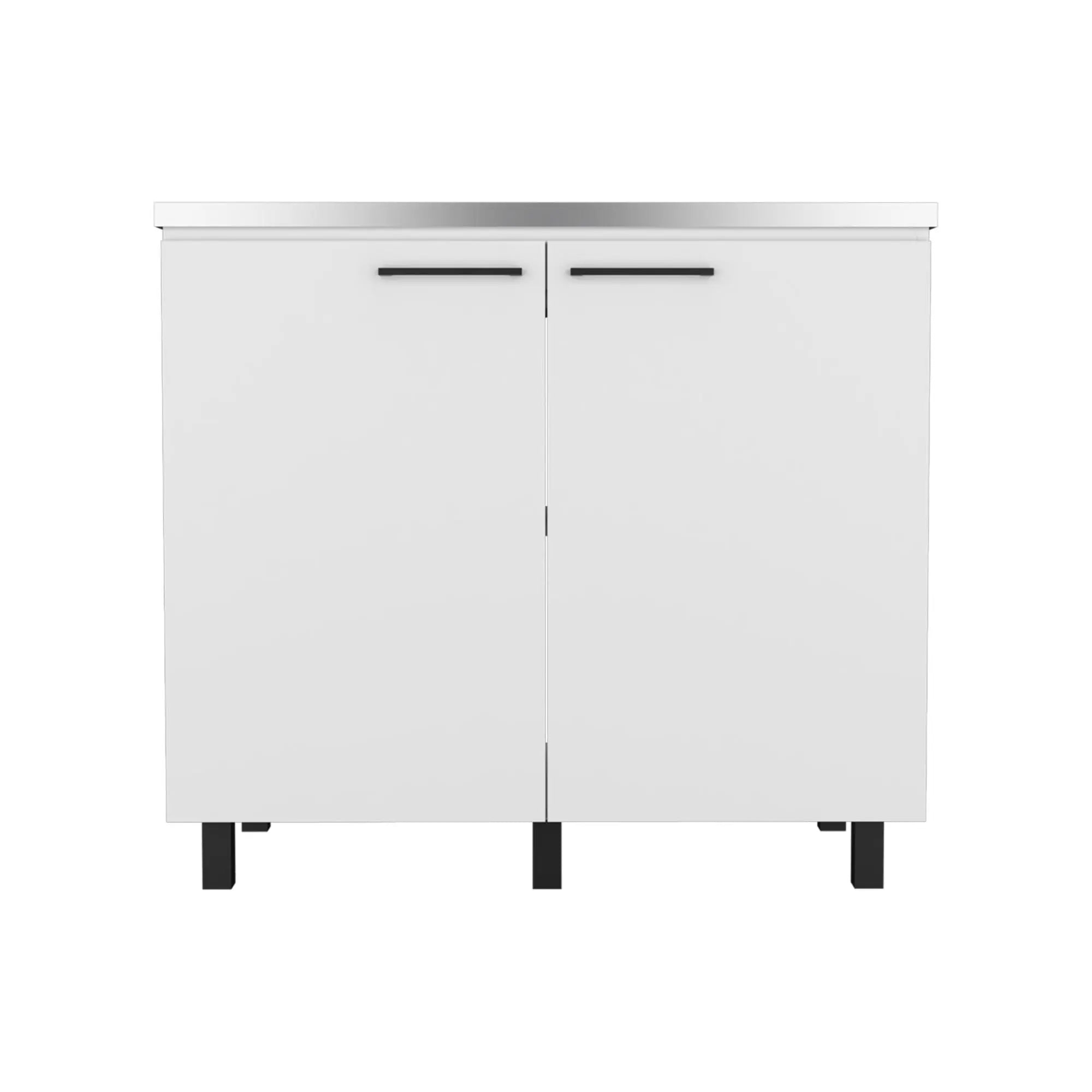 24" X 39" White Stainless Steel and Wood Utility Cabinet With Sink Homeroots Kitchen & Dining