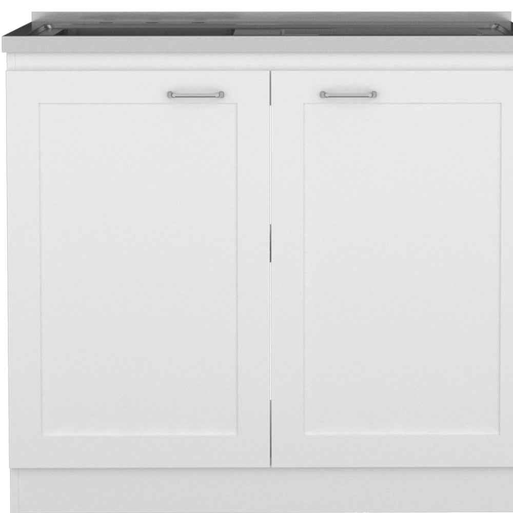 42" Black and White Wood Accent Cabinet Set With Four Doors