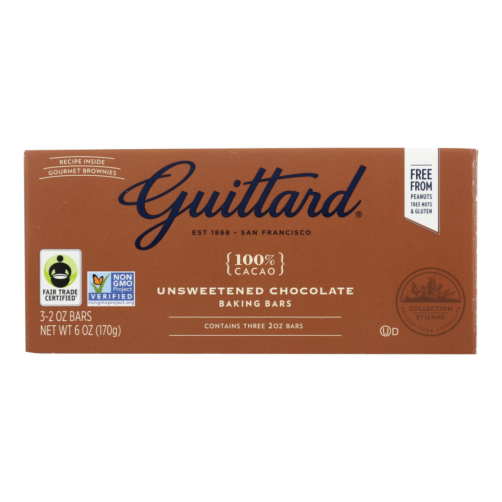Guittard Chocolate Baking - Unsweetened - Case Of 12 - 2 Oz. - Eco-Friendly Home & Grocery