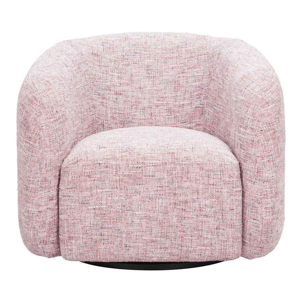 33" Pink Upholstered Swivel Arm Chair