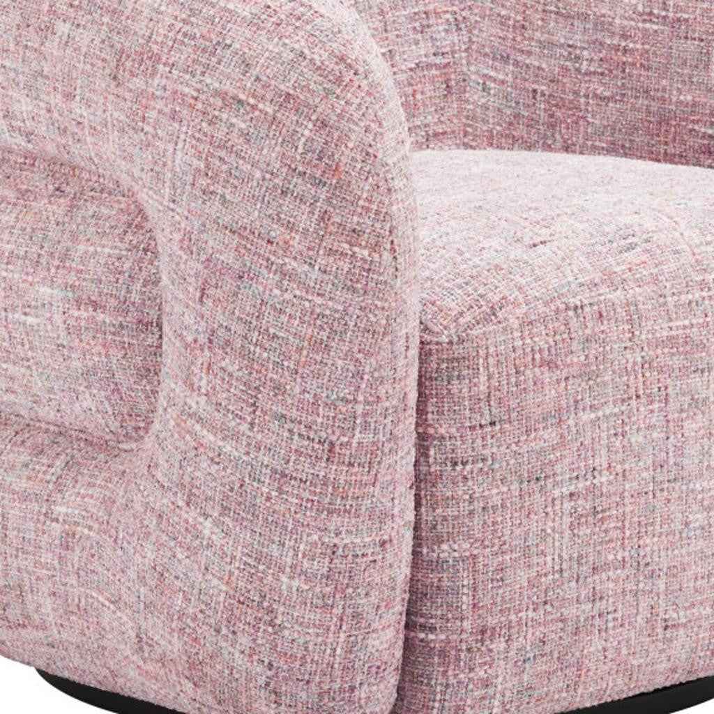 33" Pink Upholstered Swivel Arm Chair