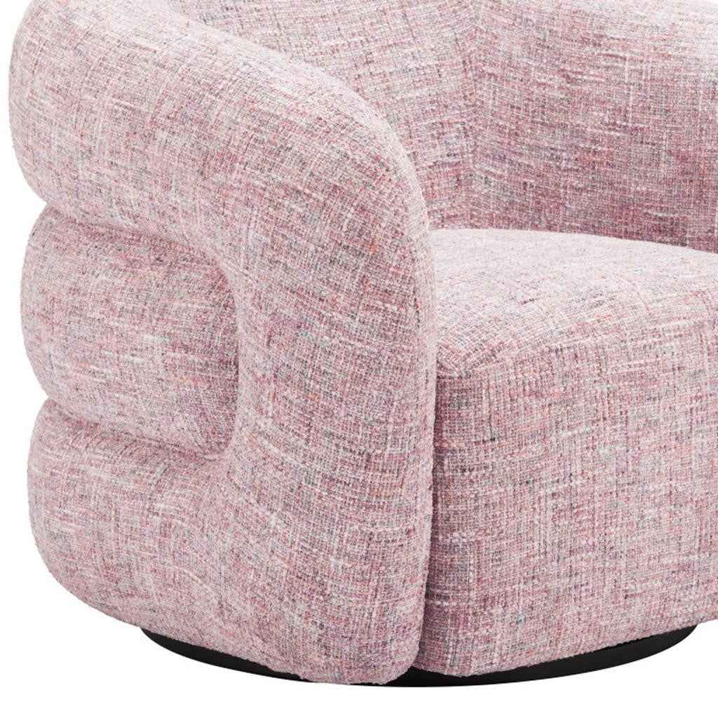 33" Pink Upholstered Swivel Arm Chair