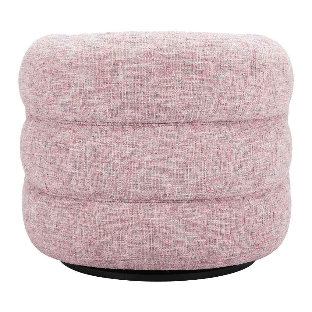 33" Pink Upholstered Swivel Arm Chair