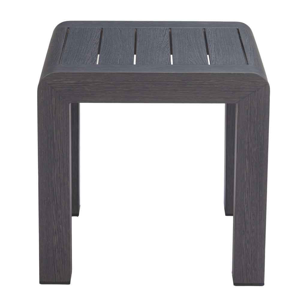 22" Black Aluminum Square Pedestal End Table