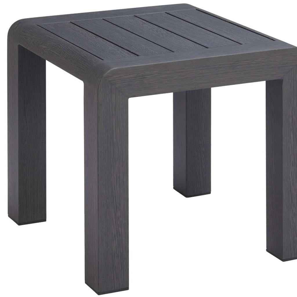 22" Black Aluminum Square Pedestal End Table