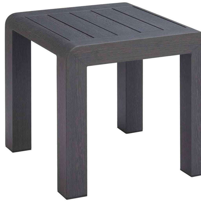 22" Black Aluminum Square Pedestal End Table