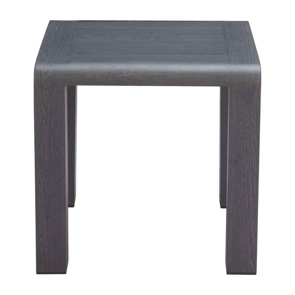 22" Black Aluminum Square Pedestal End Table