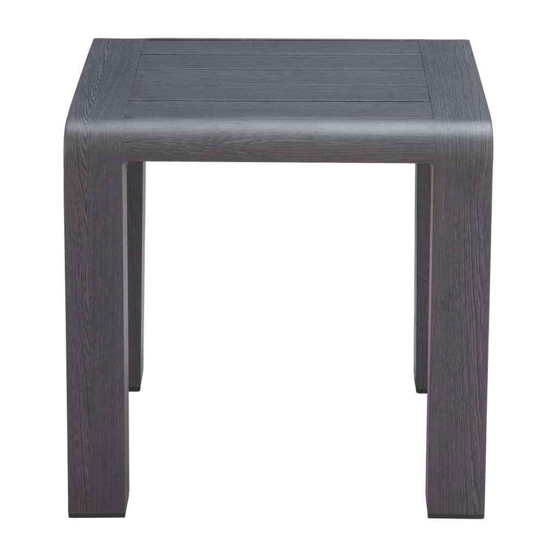 22" Black Aluminum Square Pedestal End Table