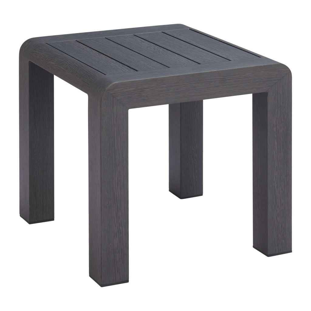 22" Black Aluminum Square Pedestal End Table