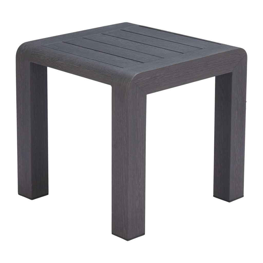 22" Black Aluminum Square Pedestal End Table