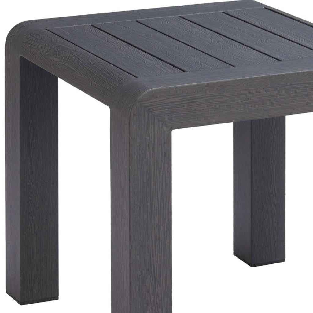 22" Black Aluminum Square Pedestal End Table