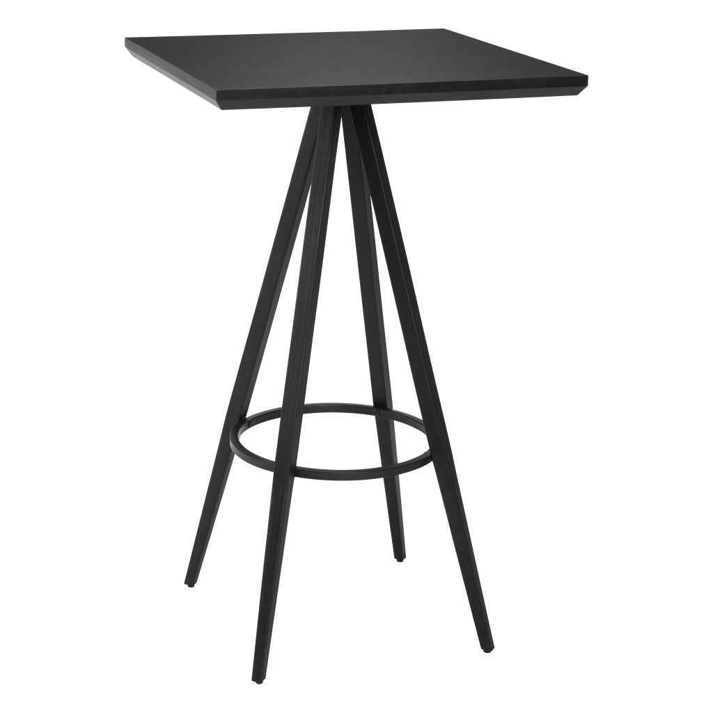 26" Black Wood Square Bar Table