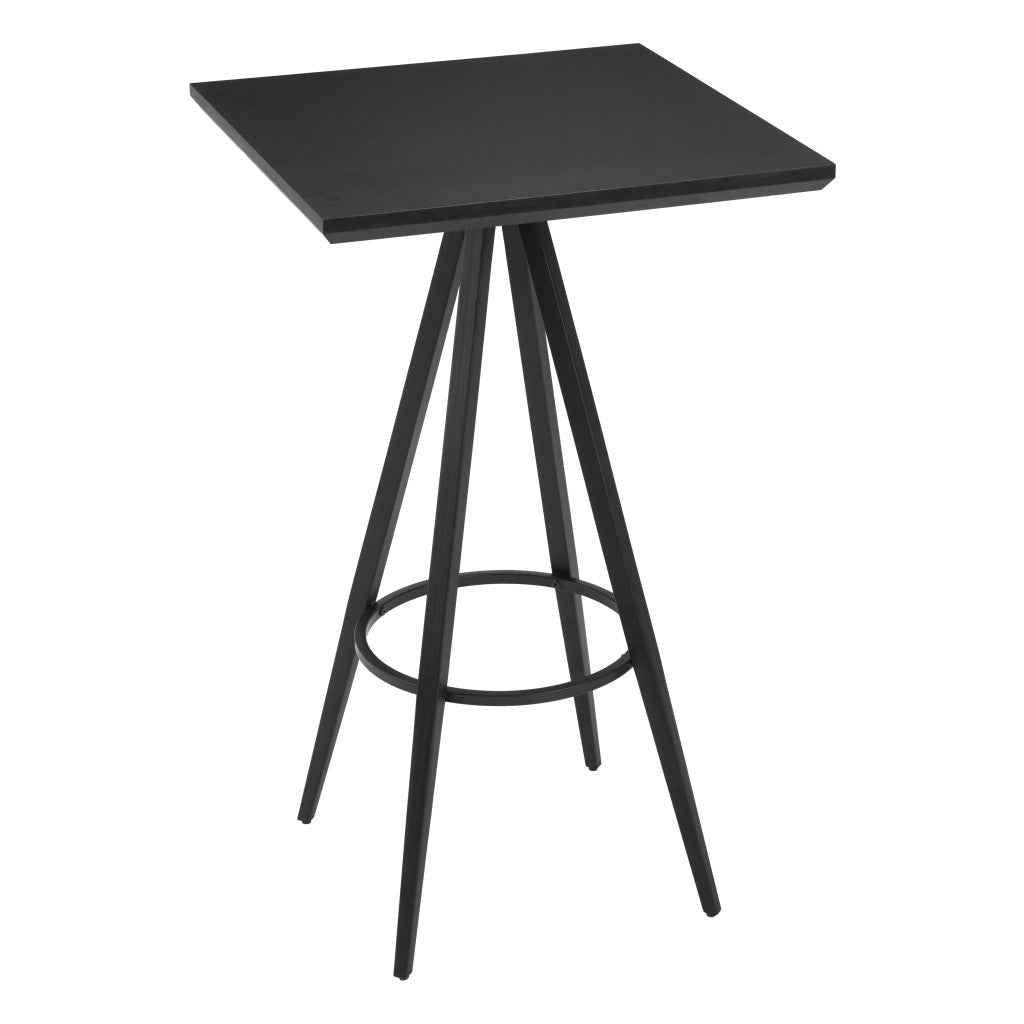 26" Black Wood Square Bar Table