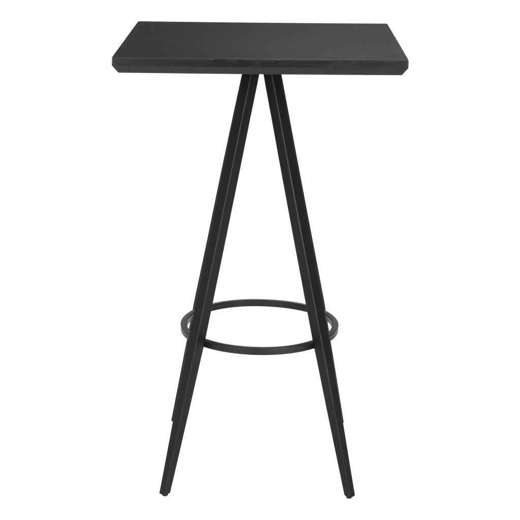 26" Black Wood Square Bar Table