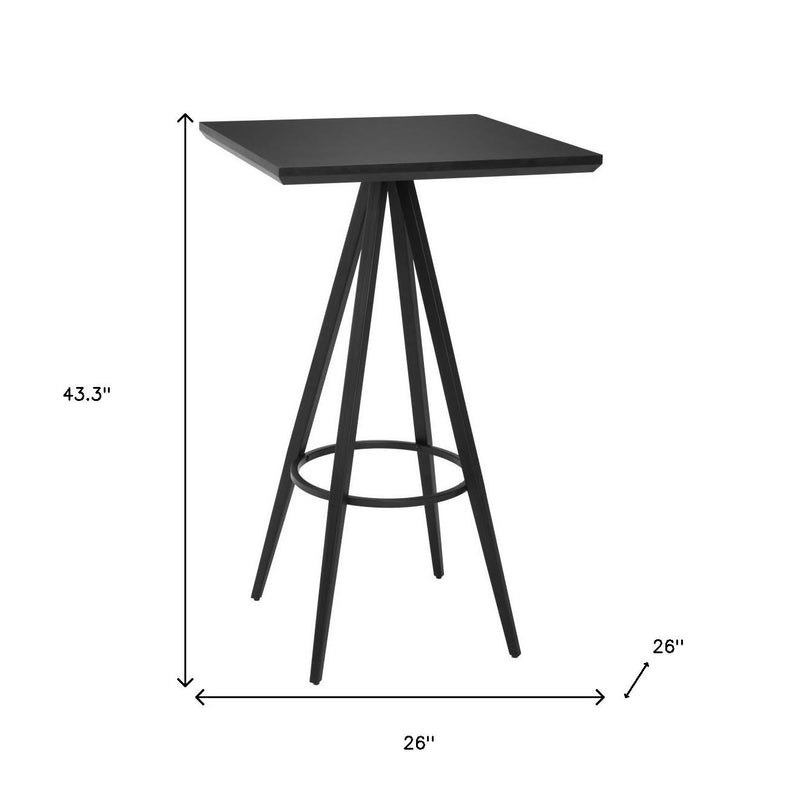 26" Black Wood Square Bar Table - GreatEagleInc