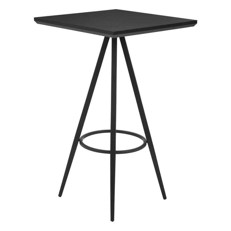 26" Black Wood Square Bar Table