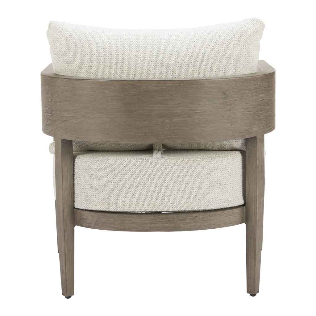28" Beige Upholstered Arm Chair