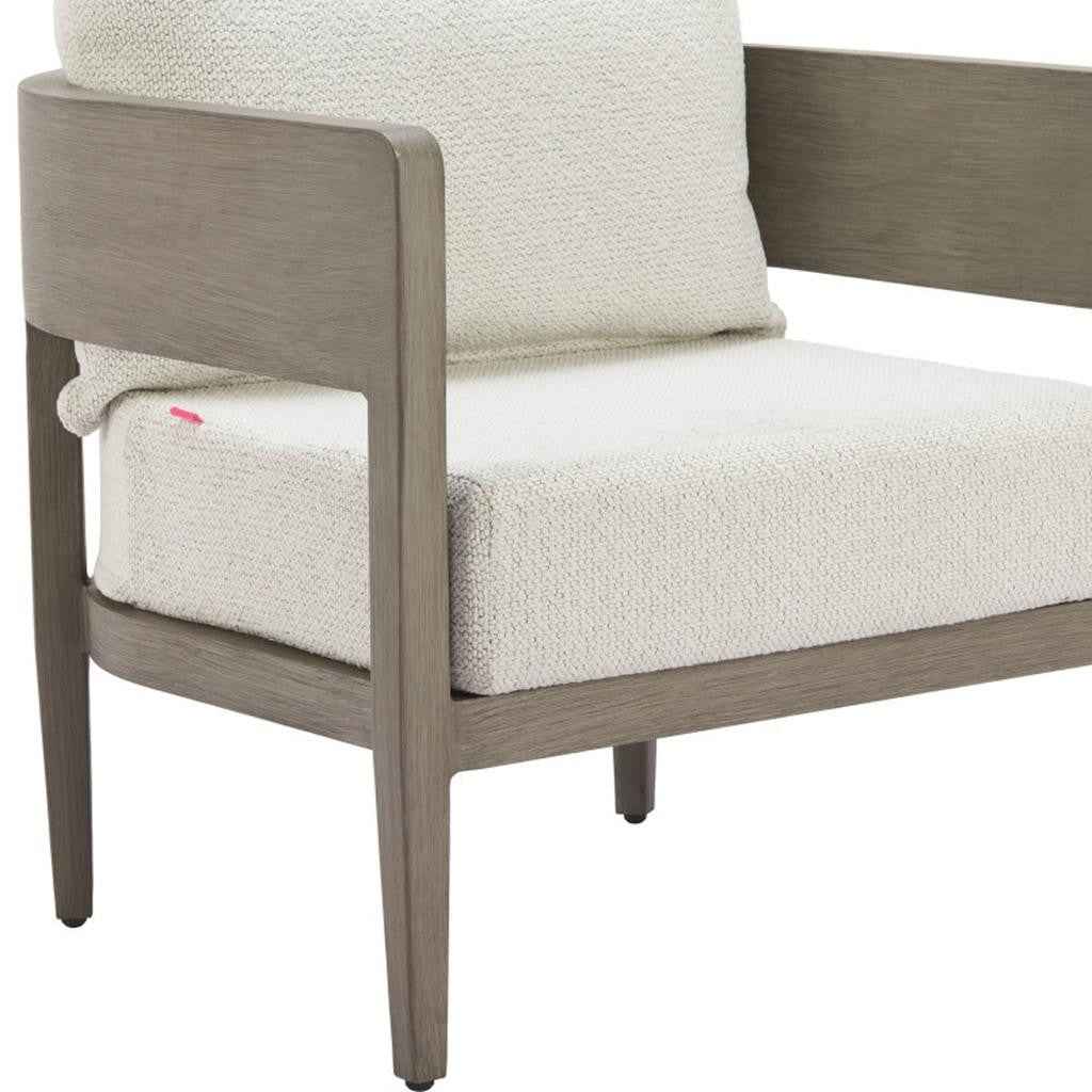 28" Beige Upholstered Arm Chair