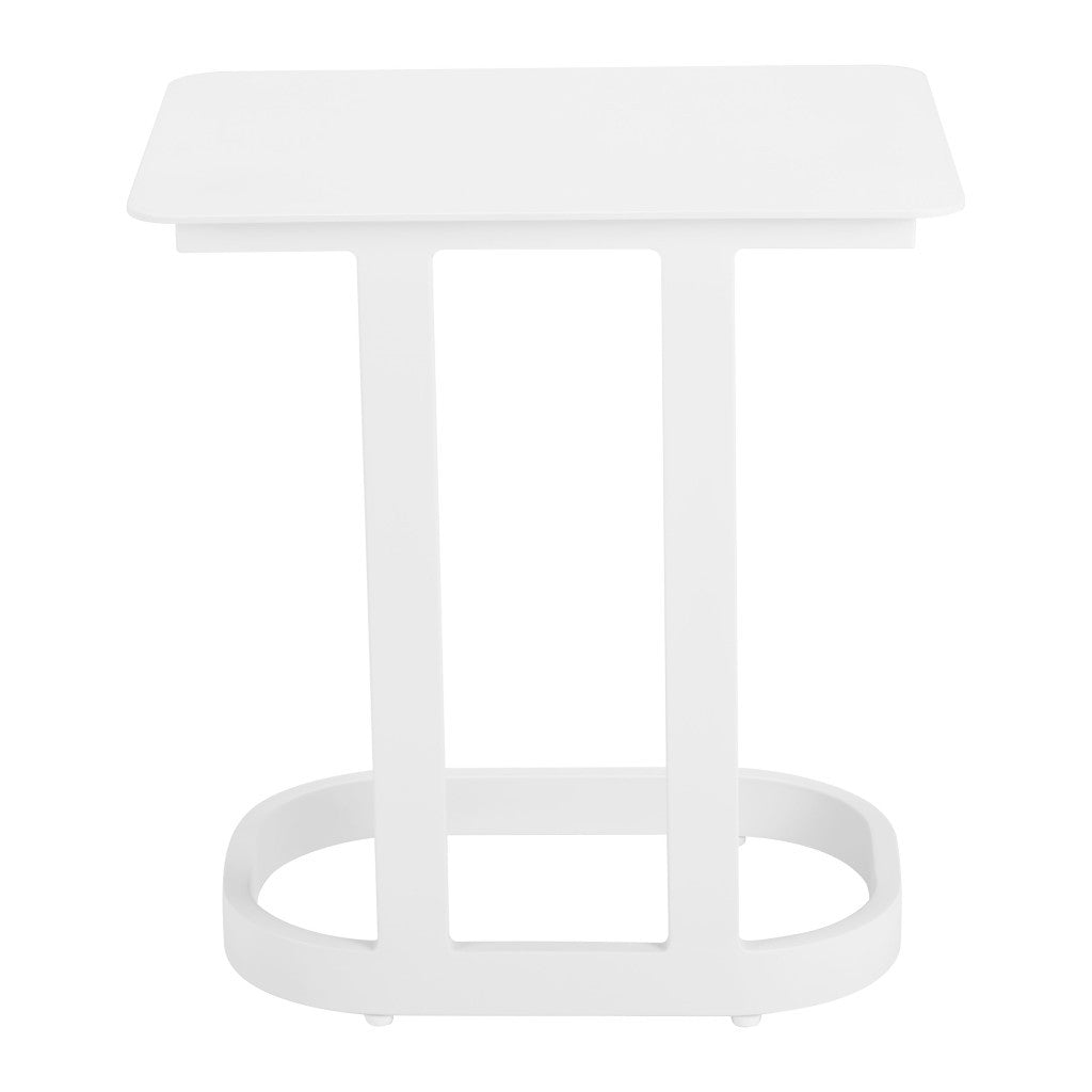 24" White Aluminum Pedestal End Table - GreatEagleInc