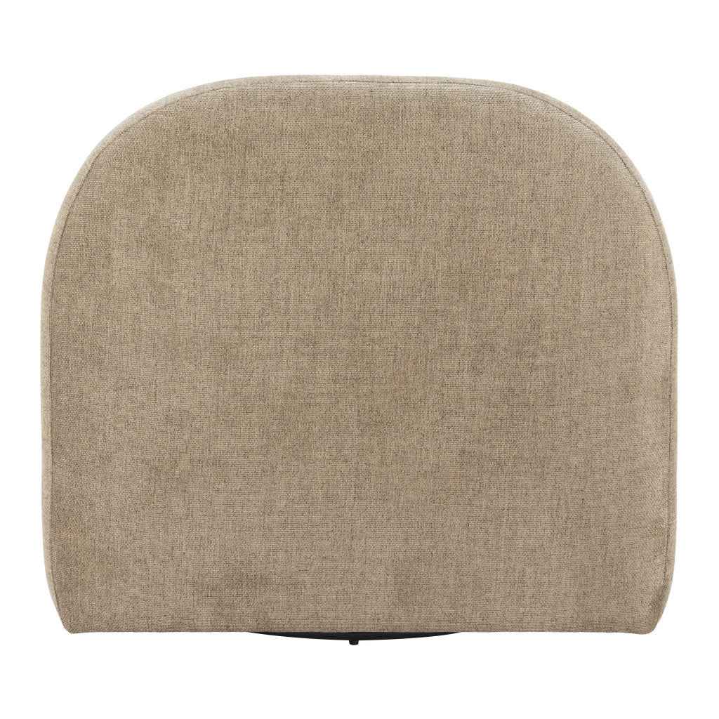 32" Brown Upholstered Swivel Side Chair