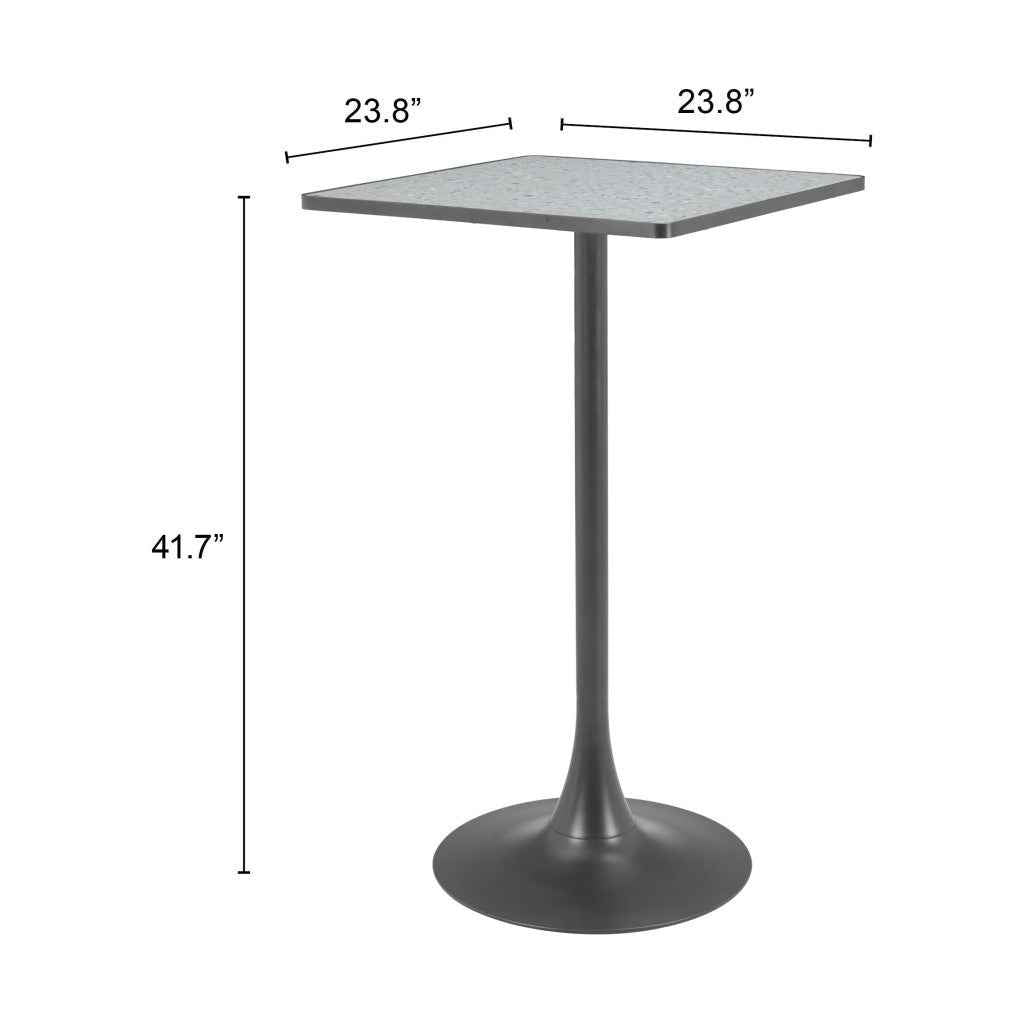 24" Gray Wood Square Bar Table