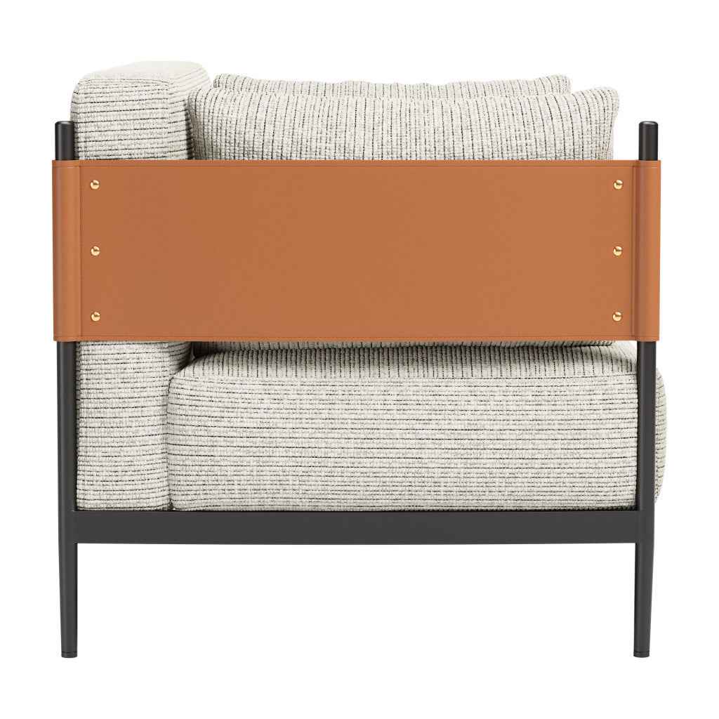 34" Gray Upholstered Arm Chair