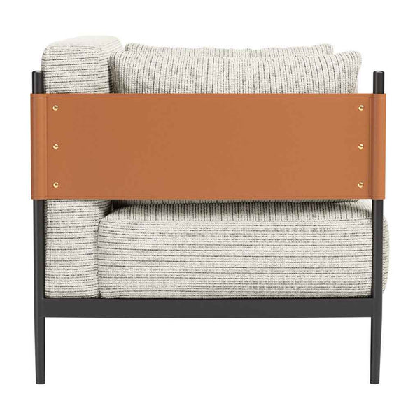 34" Gray Upholstered Arm Chair