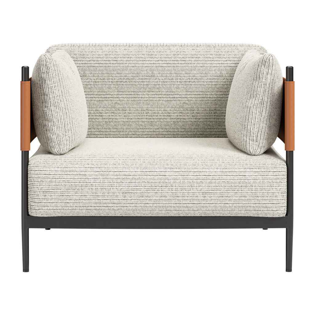 34" Gray Upholstered Arm Chair