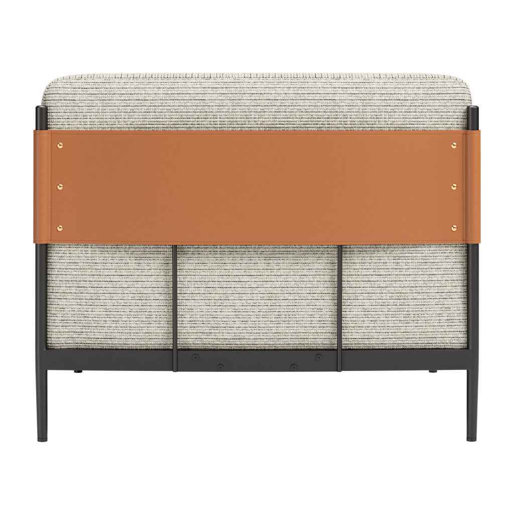 34" Gray Upholstered Arm Chair