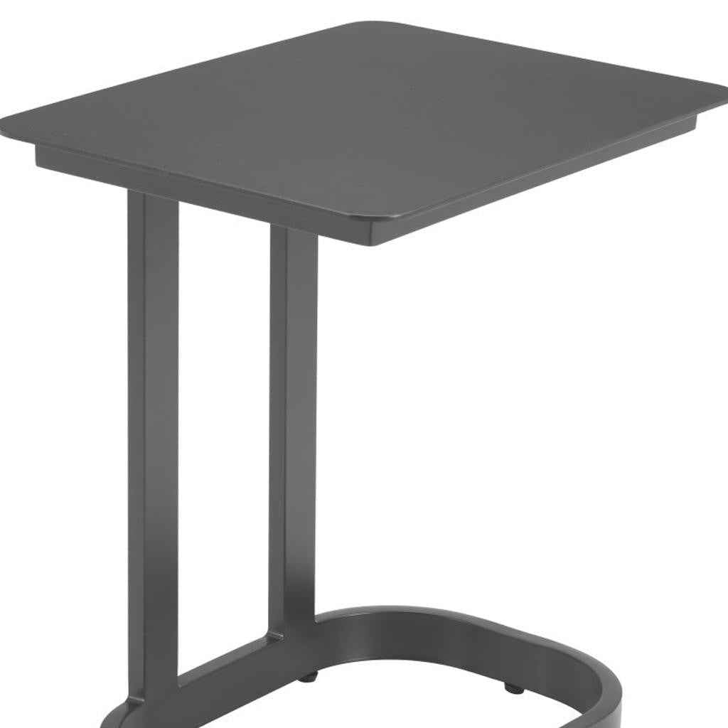 24" Black Aluminum Pedestal End Table