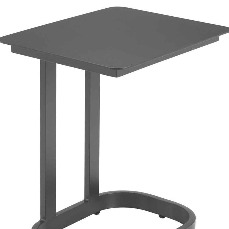 24" Black Aluminum Pedestal End Table