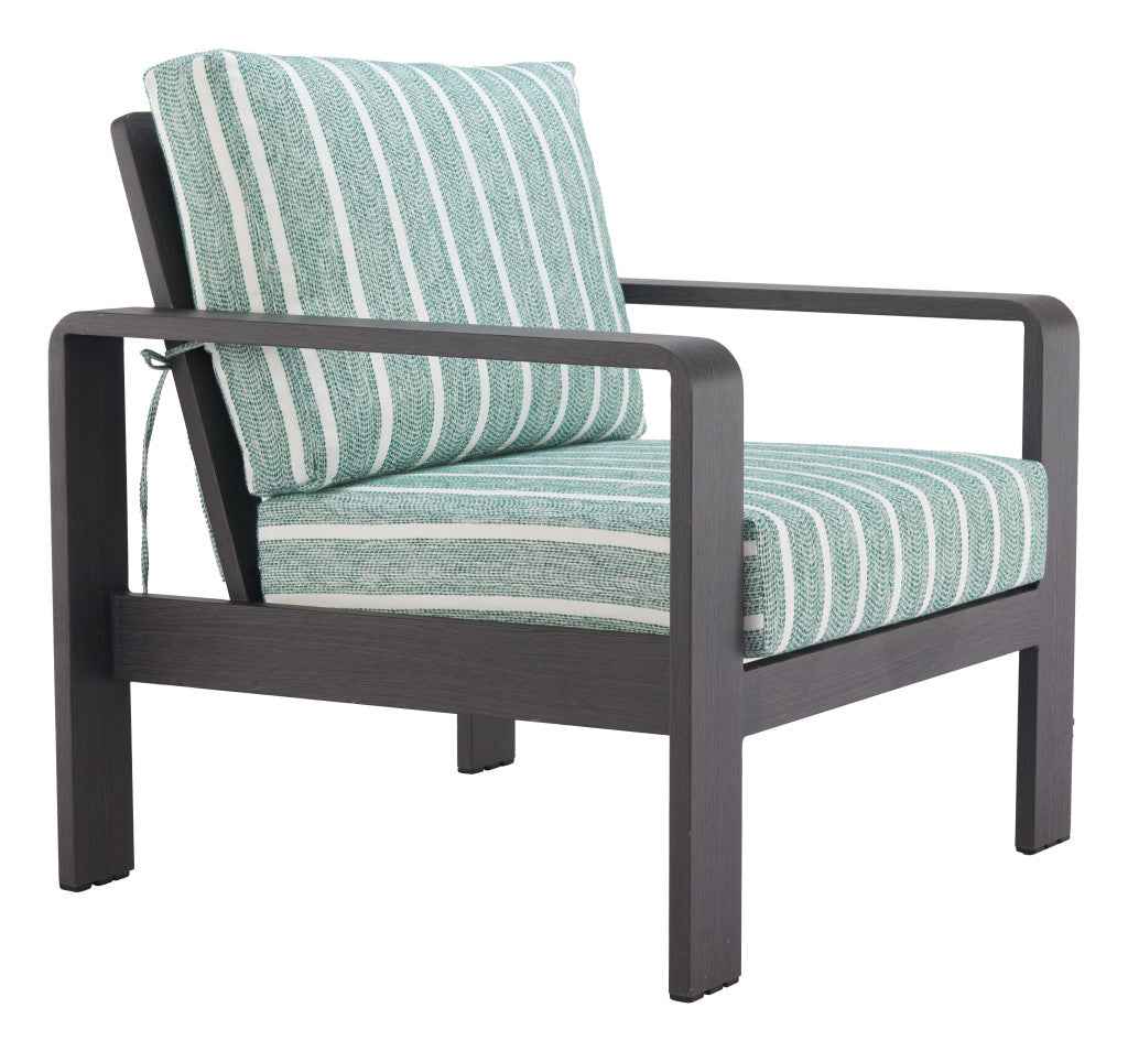 33" Green Upholstered Arm Chair