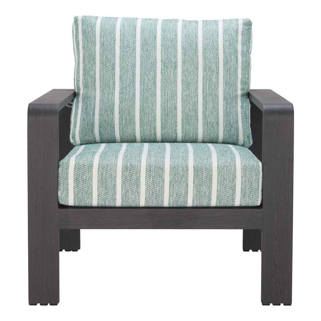33" Green Upholstered Arm Chair