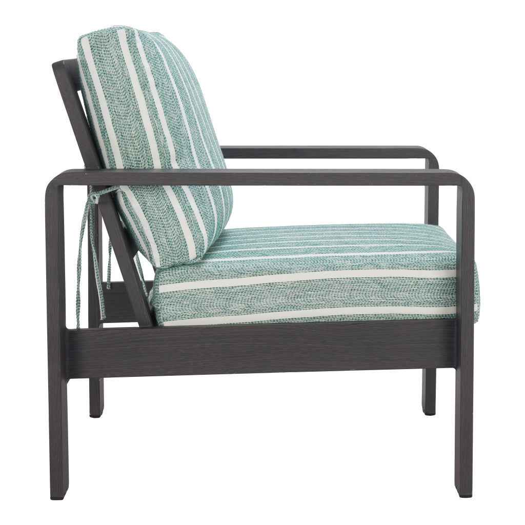 33" Green Upholstered Arm Chair