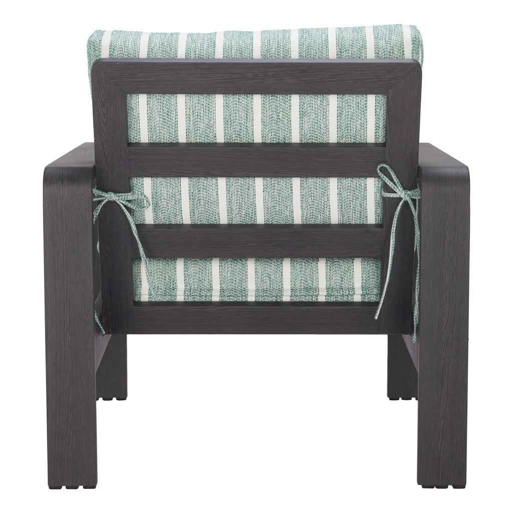 33" Green Upholstered Arm Chair