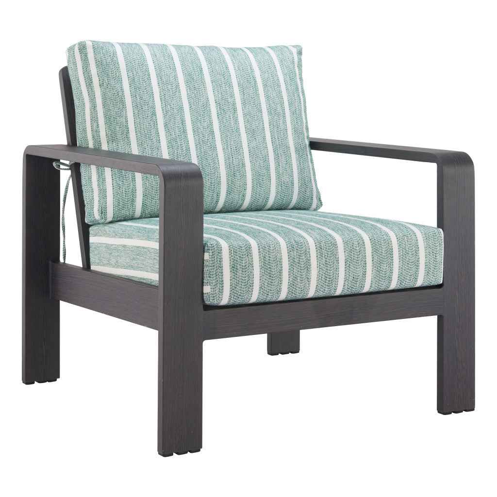33" Green Upholstered Arm Chair