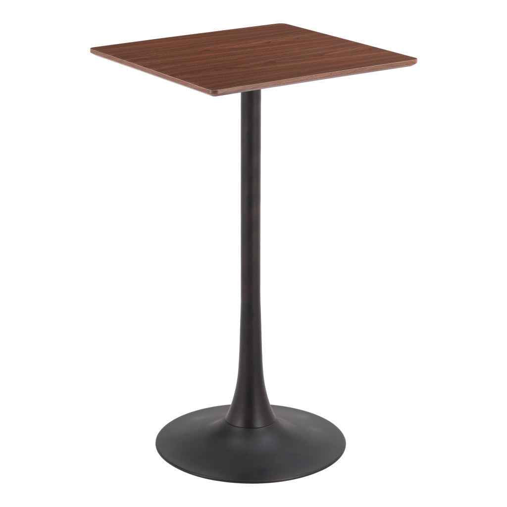 24" Brown Wood Square Bar Table