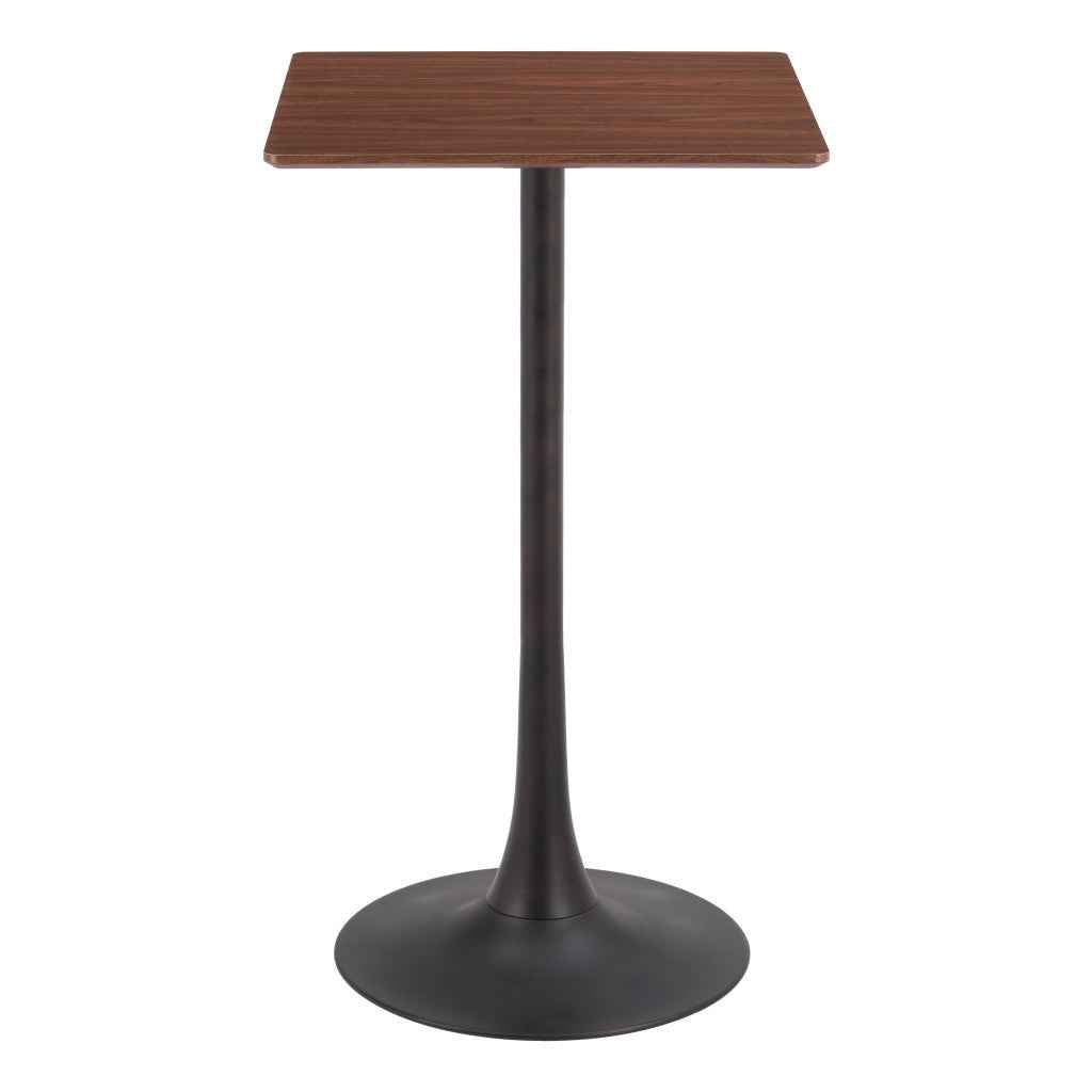 24" Brown Wood Square Bar Table