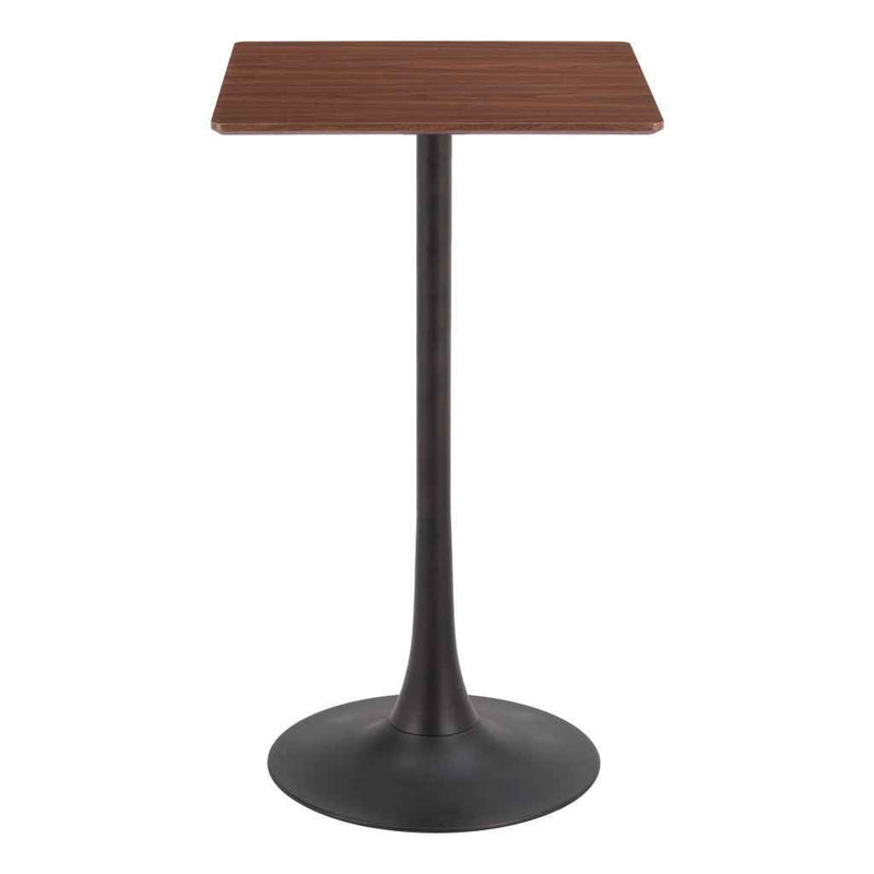 24" Brown Wood Square Bar Table