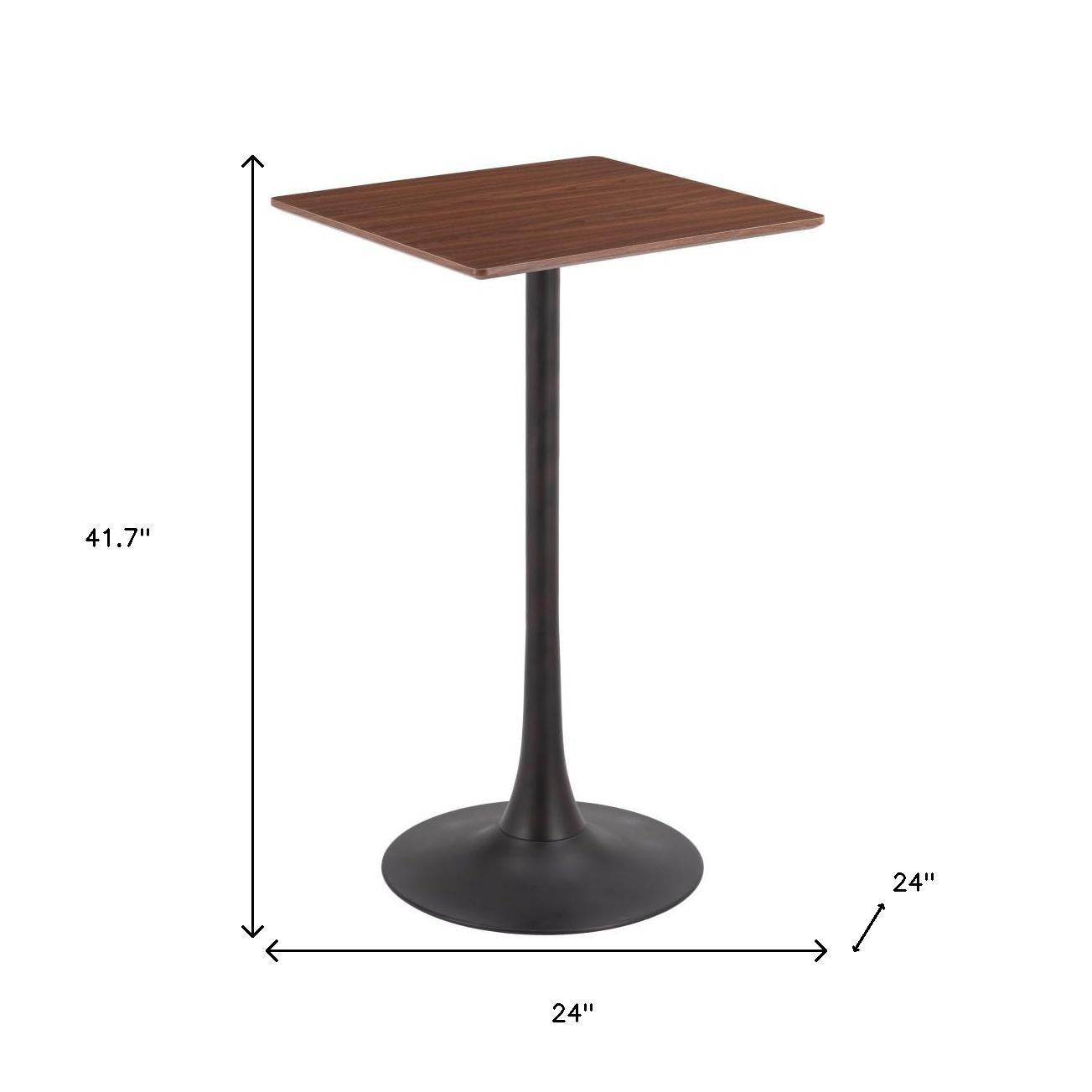 24" Brown Wood Square Bar Table - GreatEagleInc