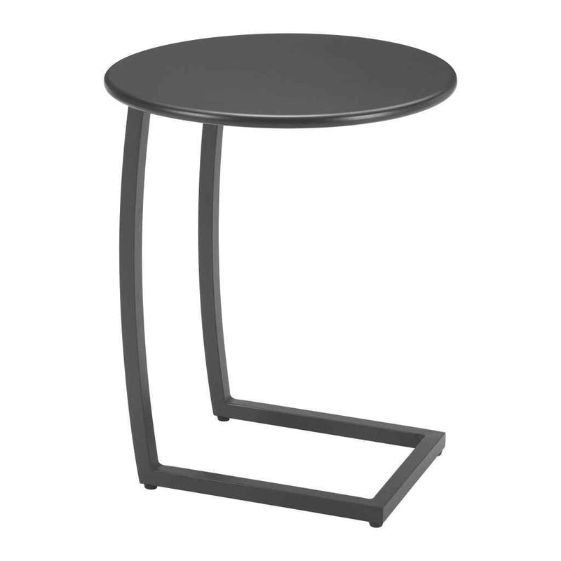 24" Black Aluminum Round Pedestal End Table