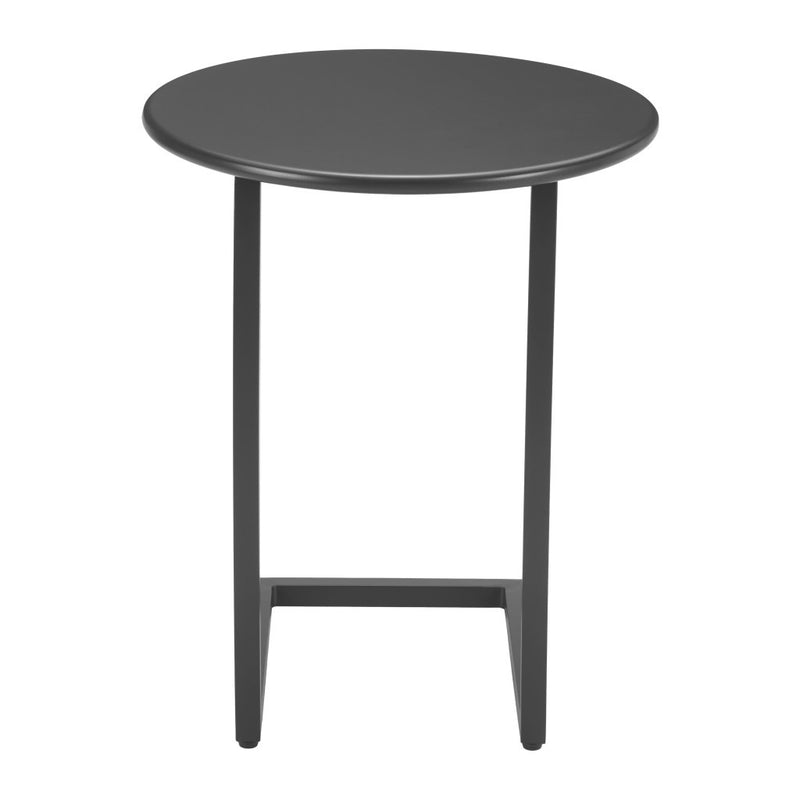 24" Black Aluminum Round Pedestal End Table - GreatEagleInc