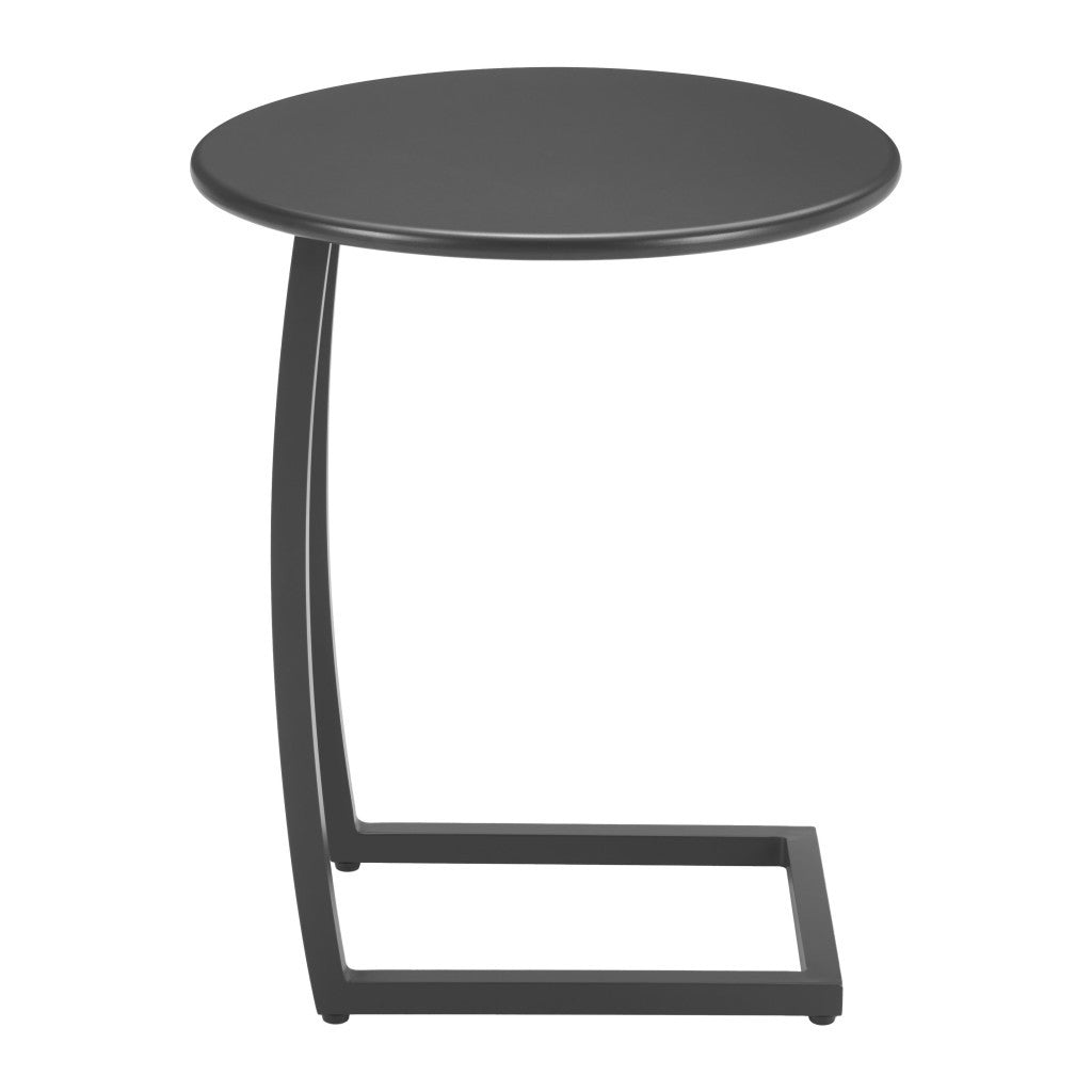 24" Black Aluminum Round Pedestal End Table - GreatEagleInc