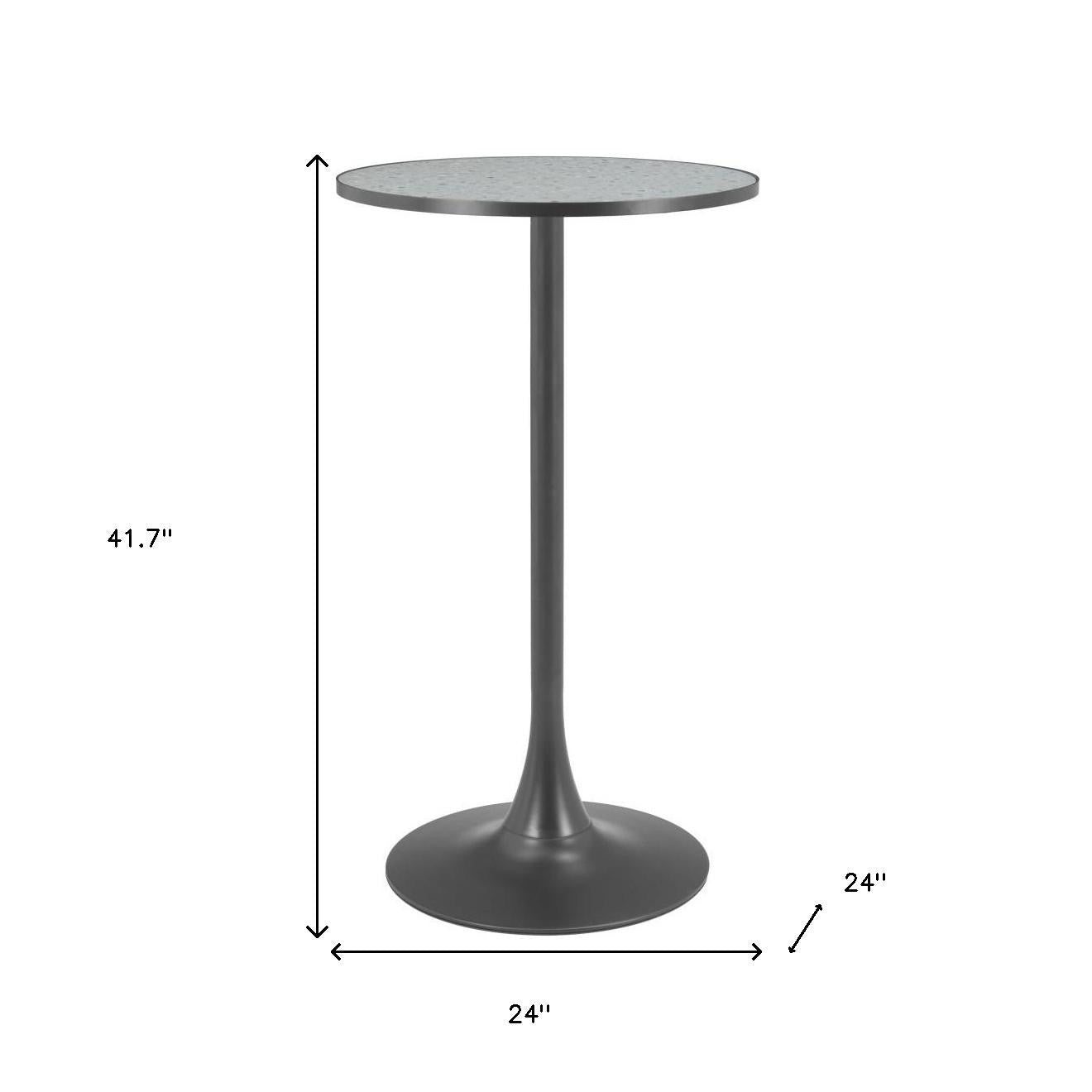 24" Gray Wood Rounded Bar Table - GreatEagleInc
