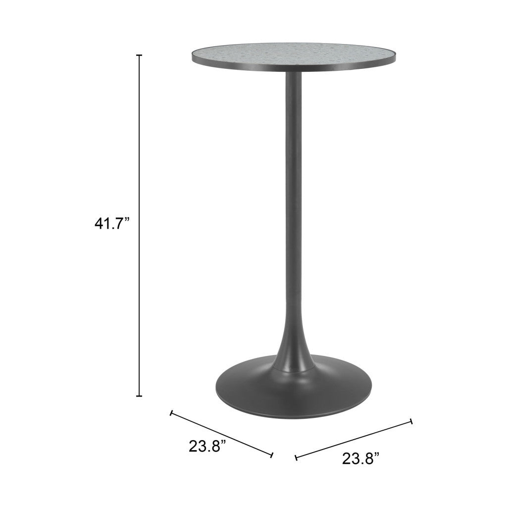 24" Gray Wood Rounded Bar Table - GreatEagleInc