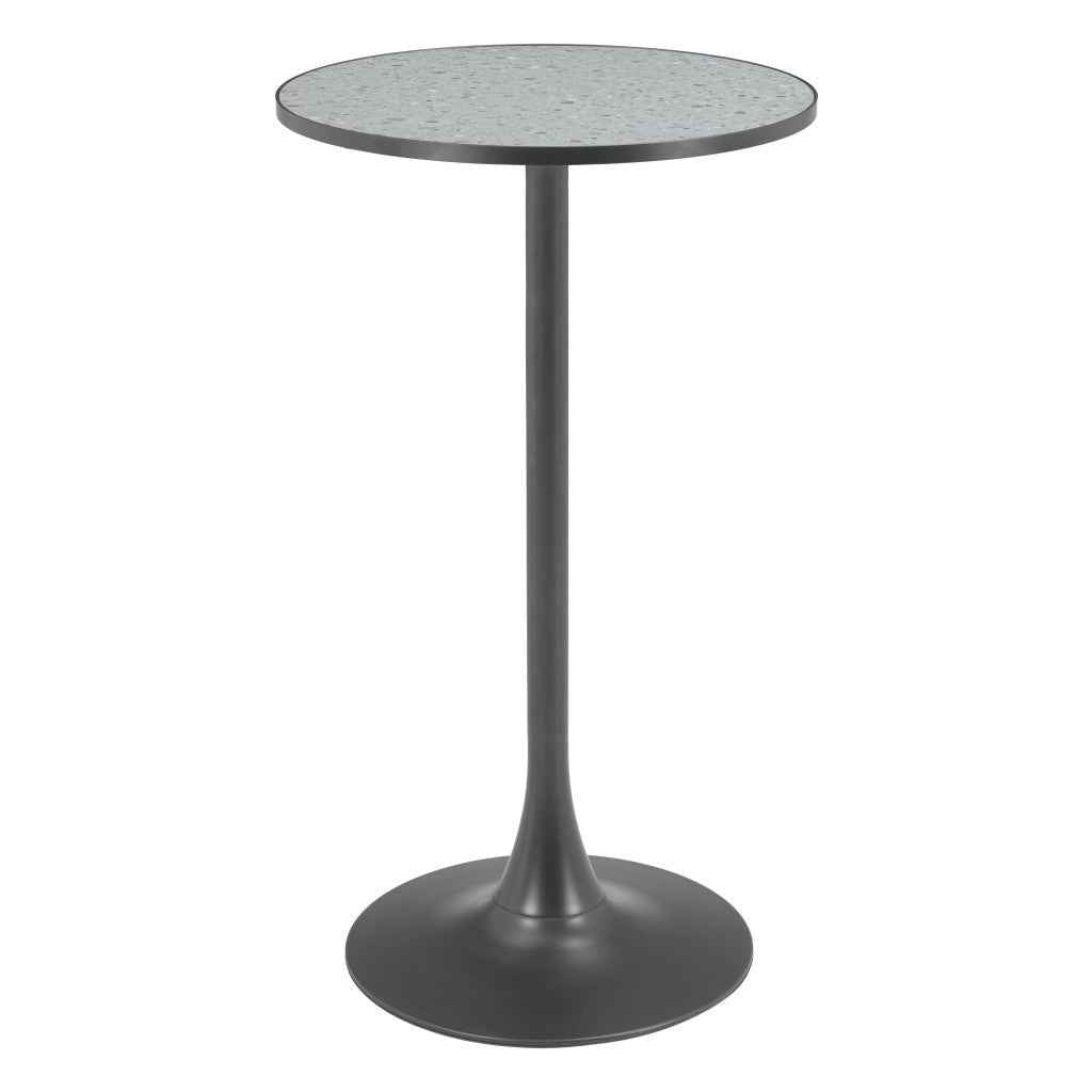 24" Gray Wood Rounded Bar Table
