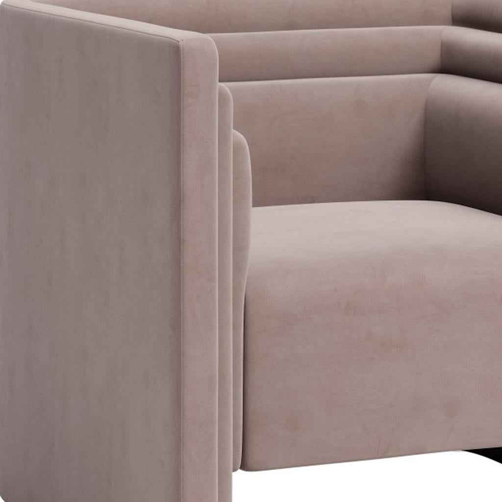 35" Taupe Upholstered Arm Chair