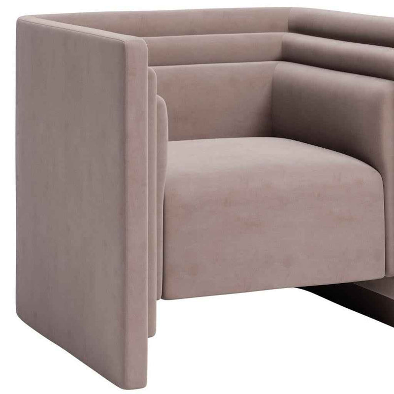 35" Taupe Upholstered Arm Chair