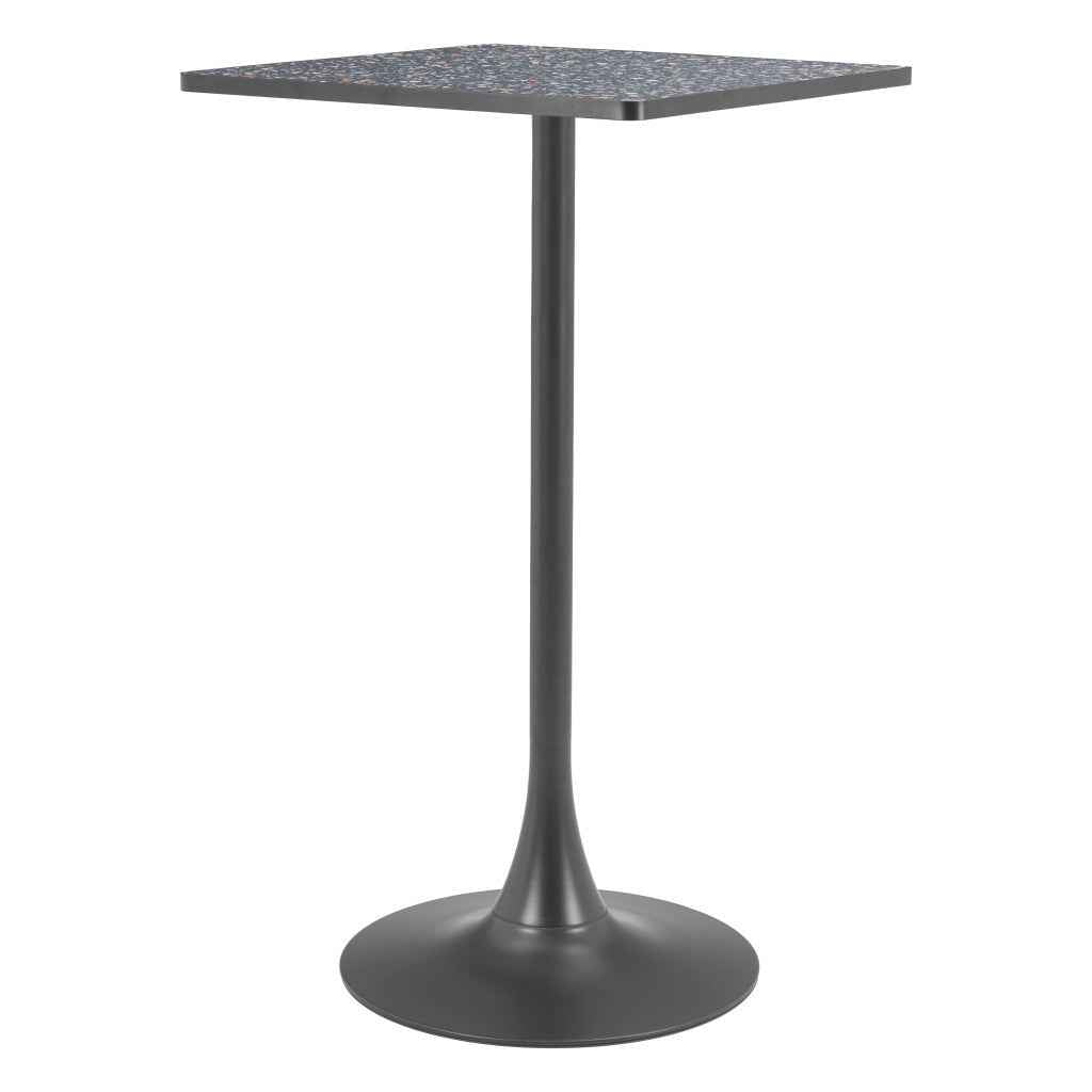 24" Black Wood Square Bar Table